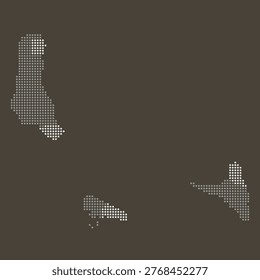 Comoros dotted map brown vintage dark background retro style