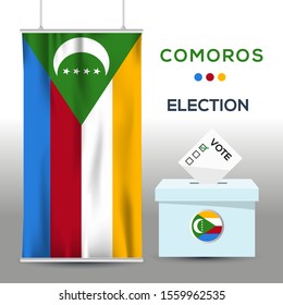 Comoros election background vector work ,Flat design, Vector illustration.
