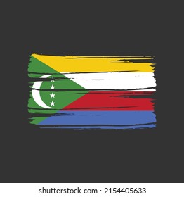 Comoros Flag Brush. National Flag