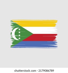 Comoros Flag Brush. National Flag