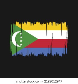 Comoros Flag Brush. National Flag