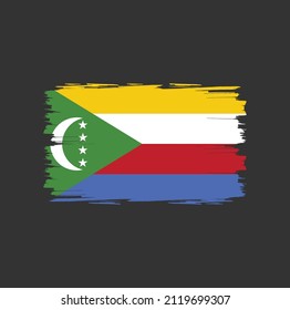 Comoros flag with brush stroke background