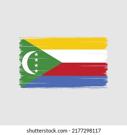 Comoros Flag Brush Strokes. National Flag