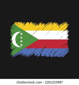 Comoros Flag Brush Strokes. National Flag
