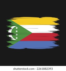 Comoros-Flag-Vektorgrafik mit Pinselspitze
