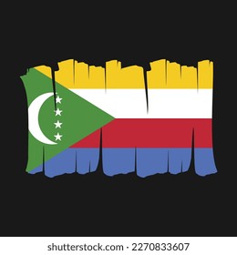 Ilustración del vector de pincel de bandera de Comoras