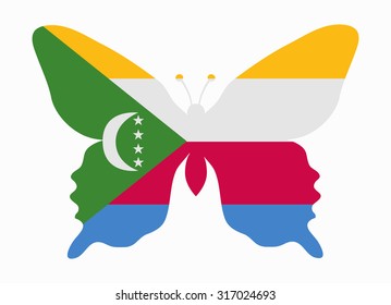 comoros flag butterfly
