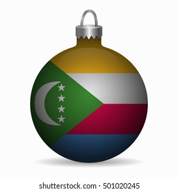 comoros flag christmas ball vector