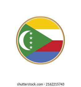 Comoros Flag with Circle Frame. National Flag