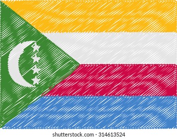 comoros flag embroidered zigzag

