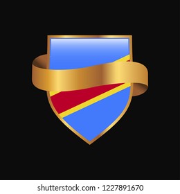 Comoros flag Golden badge design vector