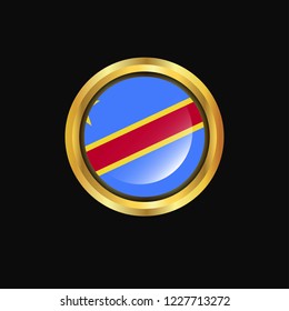 Comoros flag Golden button