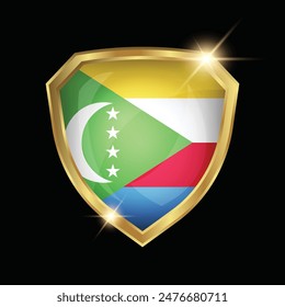 Comoros Flag Golden Shield Logo