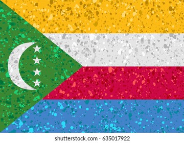 comoros flag grunge illustration