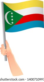 Comoros flag in hand icon