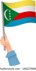 Comoros flag in hand icon