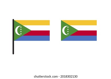 Komoren-Flagge einzeln auf weißem Hintergrund