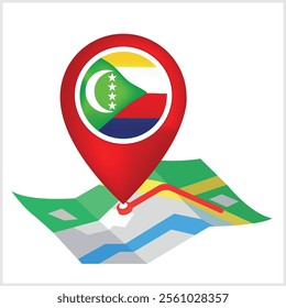 Comoros Flag Location Symbol Design