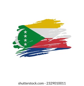 Bandera de las Comoras - bandera del país vector de la nación teñida de pincel grunge raspado.