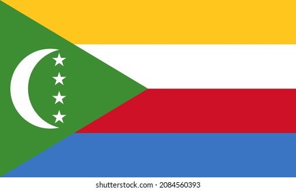 The Comoros flag. Official colors. Correct proportion. Vector illustration