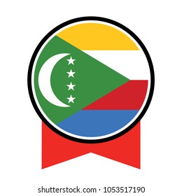 Comoros flag, official colors and proportion correctly. National Comoros flag. Vector illustration.