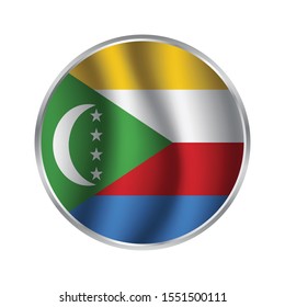 Comoros flag, official colors and proportion correctly. National Comoros flag. Vector illustration.