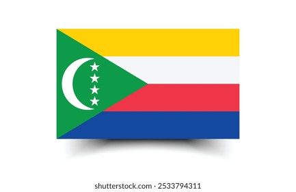 Ilustración vectorial digital de colores oficiales y proporción de la bandera de las Comoras