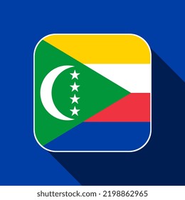 Bandera de las Comoras, colores oficiales. Ilustración vectorial.