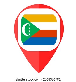 país de localización de marcador de pin de marca de comoros