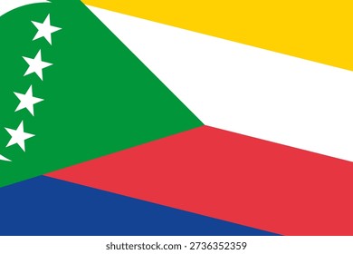 Comoros flag - rectangular cutout of rotated vector flag.