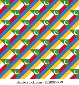comoros flag seamless pattern tradition concept. vector illustration. print, cover, paper, decoration, banner, etc
