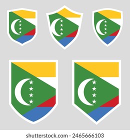 Comoros Flag Set shield frame