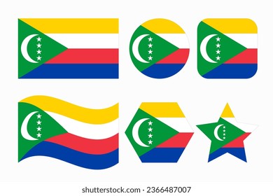 Comoros flag simple illustration for independence day or election