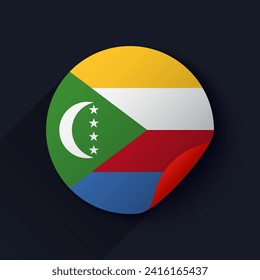 Comoros Flag Sticker Vector Illustration
