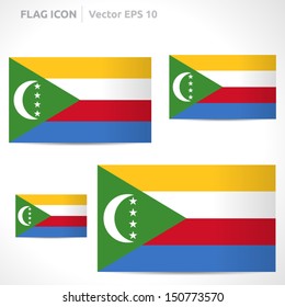 Comoros flag template | vector symbol design | color red white yellow blue and green  | icon set