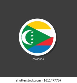 Comoros flag Vector circle with flags.