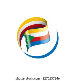 Comoros flag, vector illustration on a white background