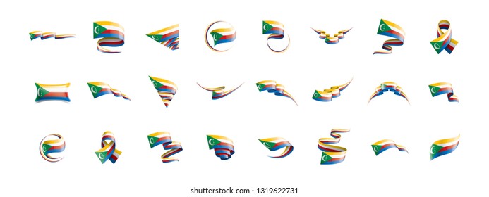 Comoros flag, vector illustration on a white background