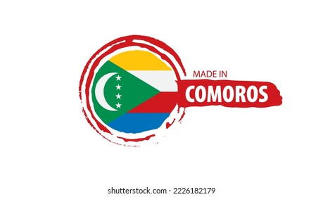 Bandera de las Comoras, ilustración vectorial en un fondo blanco