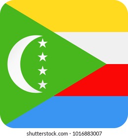 Comoros Flag Vector Square Flat Icon - Illustration