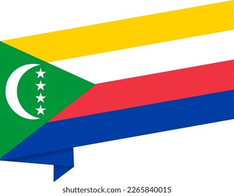 Ola de bandera de las Comoras aislada en la png o en un fondo transparente