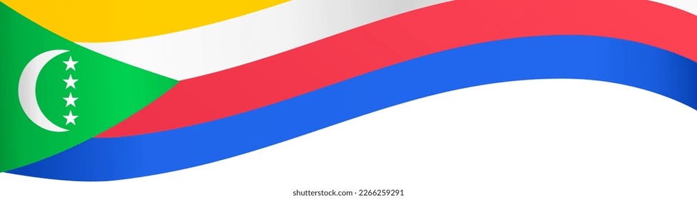 Ola de bandera de las Comoras aislada en la png o en un fondo transparente
