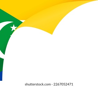 Ola de bandera de las Comoras aislada en la png o en un fondo transparente