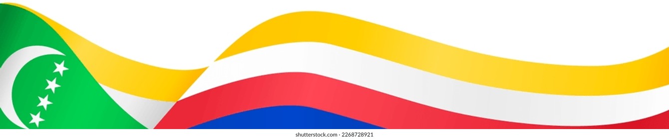 Ola de bandera de las Comoras aislada en la png o en un fondo transparente