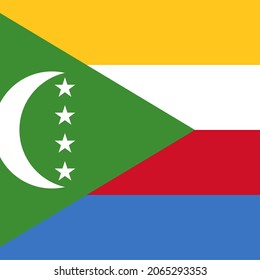 Comoros Flat Square Country Flag Icon