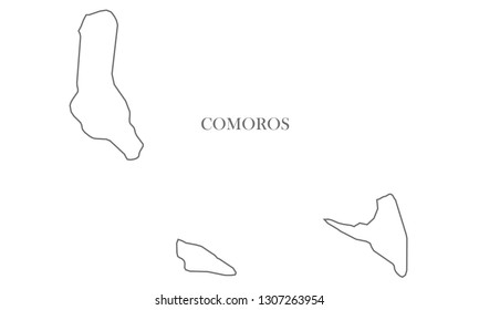 Comoros gray line map