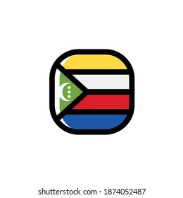 Comoros Icon, National Flag Square Symbol.