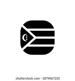 Comoros Icon, National Flag Square Symbol.