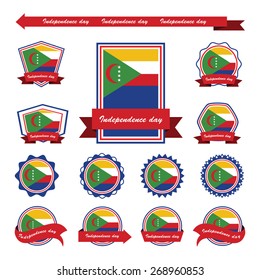 comoros independence day flags infographic design