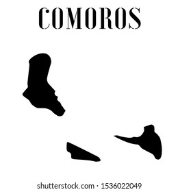 Comoros Island, Moroni outline world map silhouette vector illustration, creative design background, national country flag, design element, symbols from countries all continents set. 
